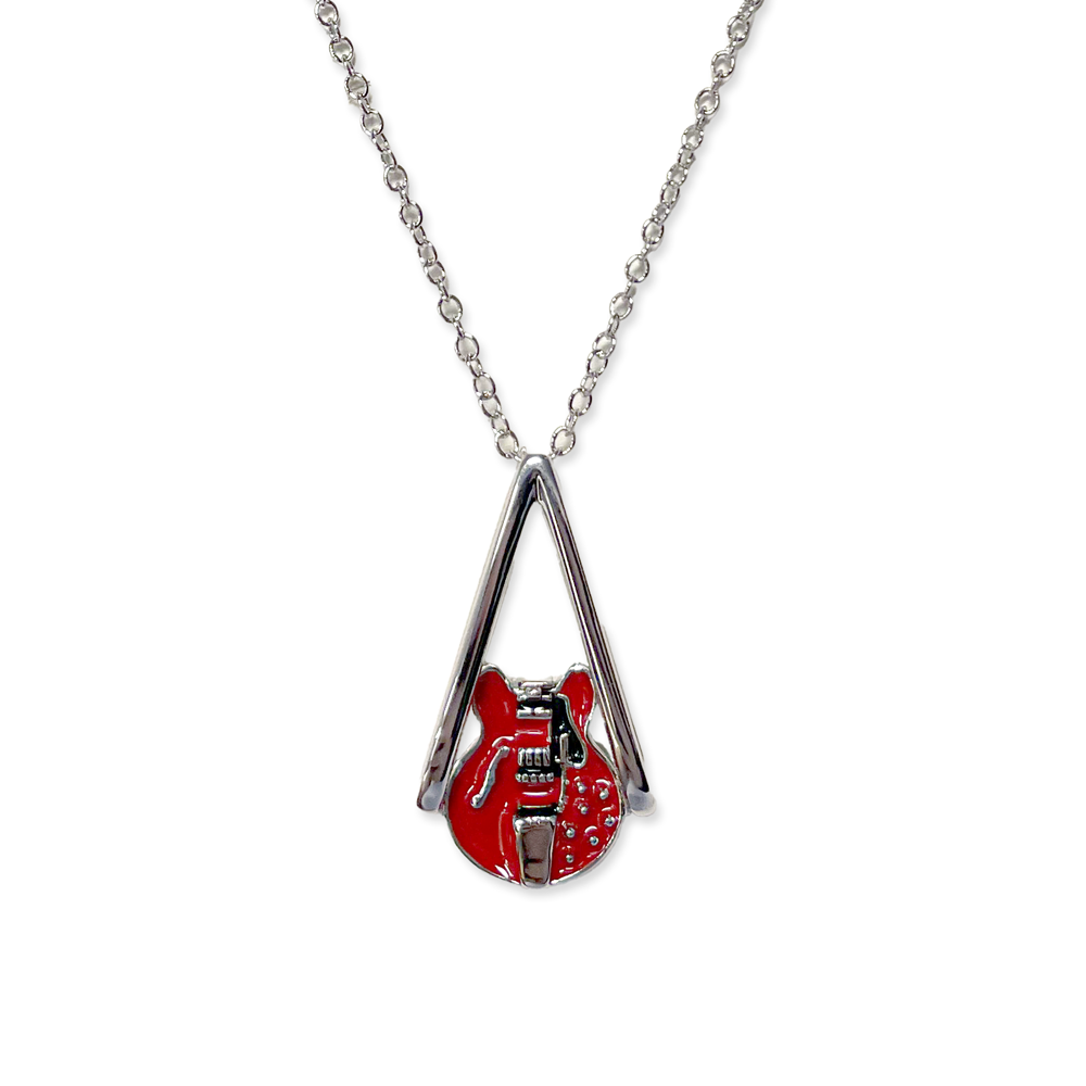 "V" Red ES Guitar Necklace