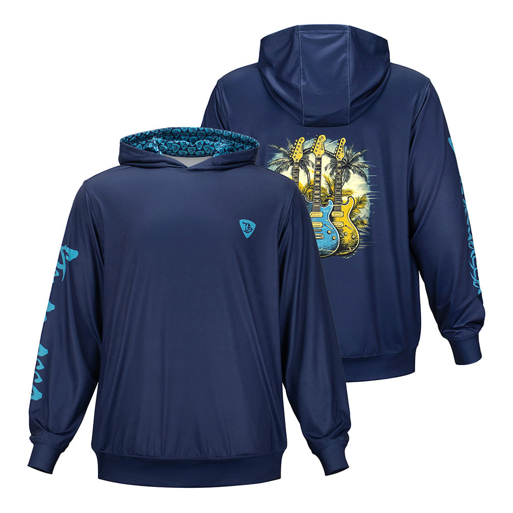 Blues Brotherhood Tropical UPF Hoodie by SEC. 119 (Unisex)