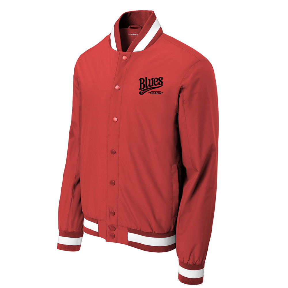スウェット・トレーナー YESEYESEE Newsboy Jacket Brick Red Blues Est 1977 Insulated Varsity Jacket (Men) – Joe