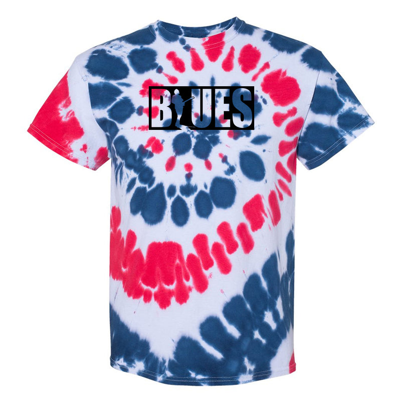BLUES BLOCK Spiral Tie Dye T-Shirt (Unisex)