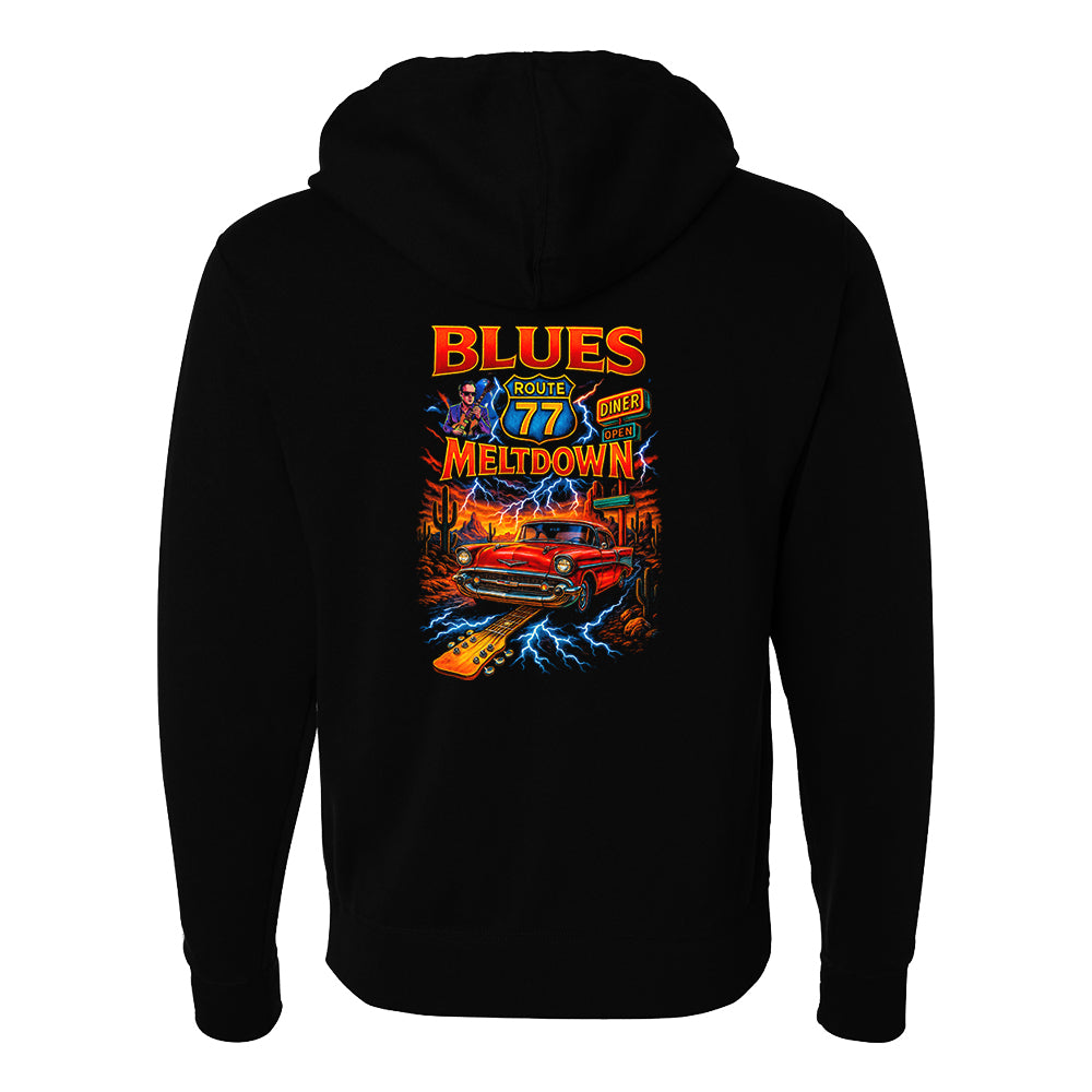 Blues Meltdown Zip-Up Hoodie (Unisex)