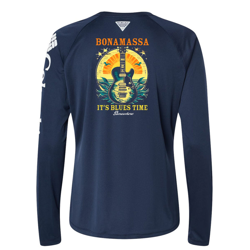 It's Blues Time Somewhere Columbia Tidal Long Sleeve T-Shirt (Women)