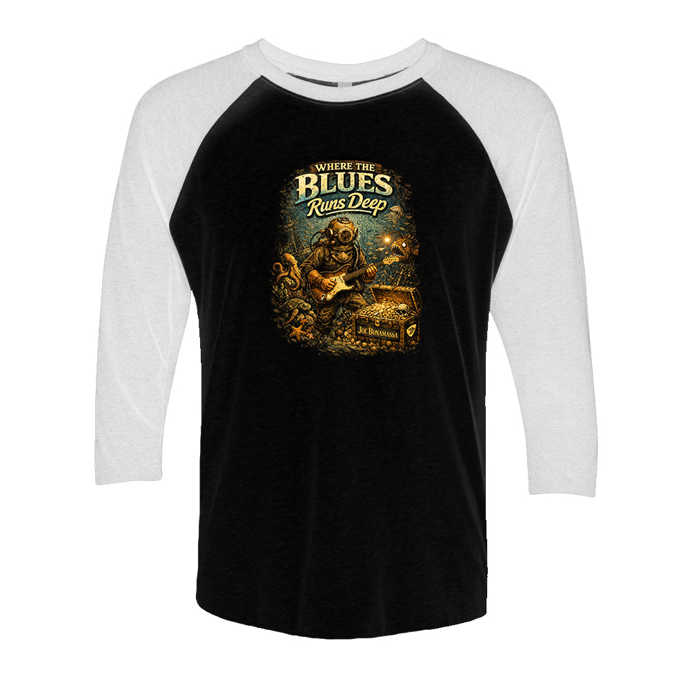 Blues Runs Deep 3/4 Sleeve T-Shirt (Unisex)