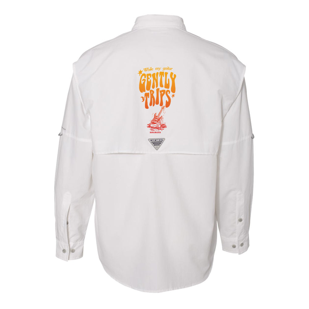 Gently Trips Columbia PFG Bahama II Long Sleeve (Men) - Gold/Red Gently Trips Columbia PFG Bahama II Long Sleeve (Men) - Gold/Red