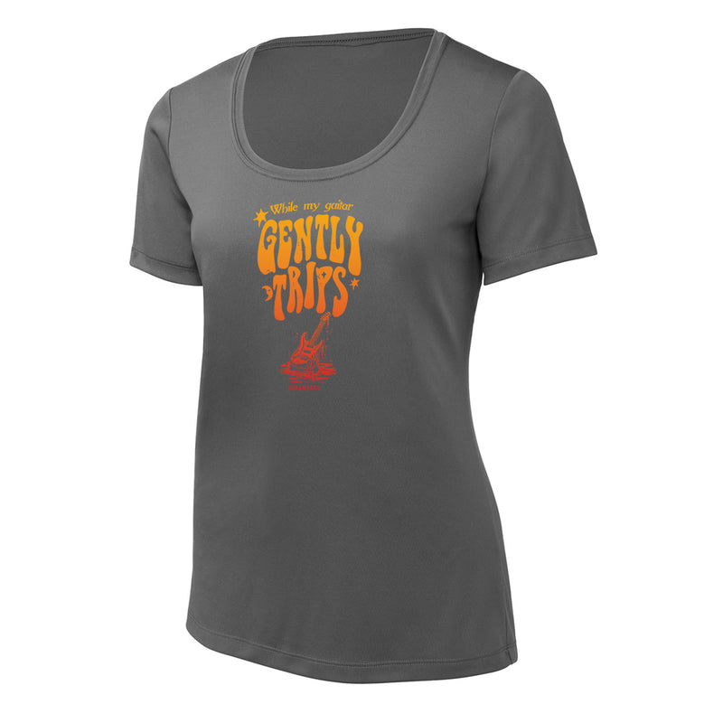 Gently Trips UV Pro Scoop Neck T-Shirt (Women) - Gold/Red
