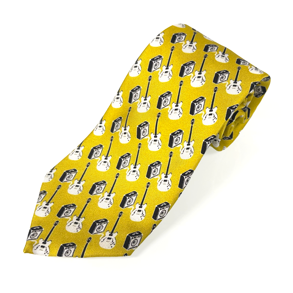 Guitar & Amp - White / Gold Tie