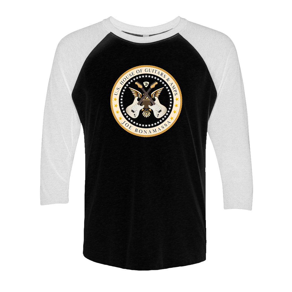 House of Guitars & Amps Crest 3/4 Sleeve T-Shirt (Unisex)