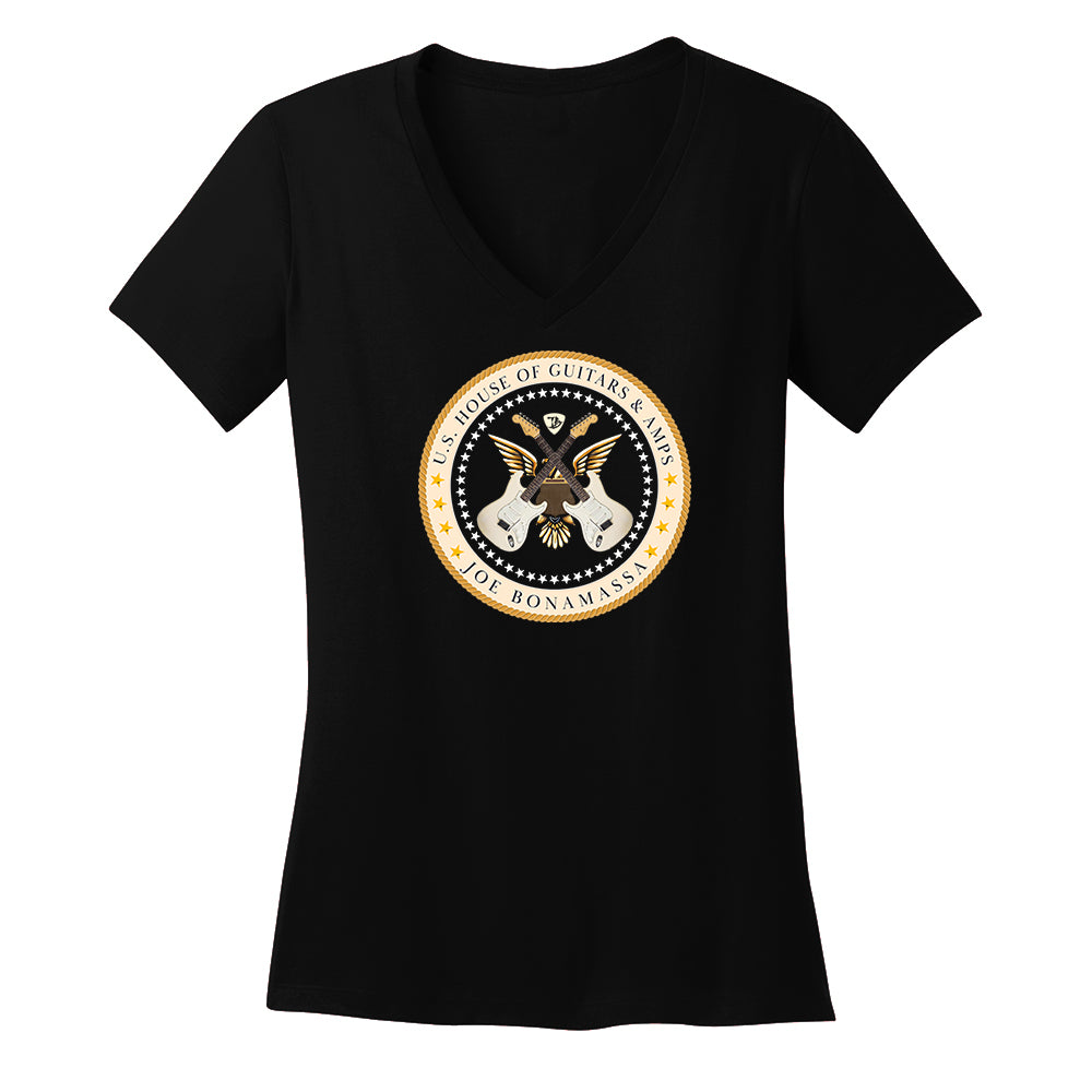 House of Guitars & Amps Crest V-Neck (Women)