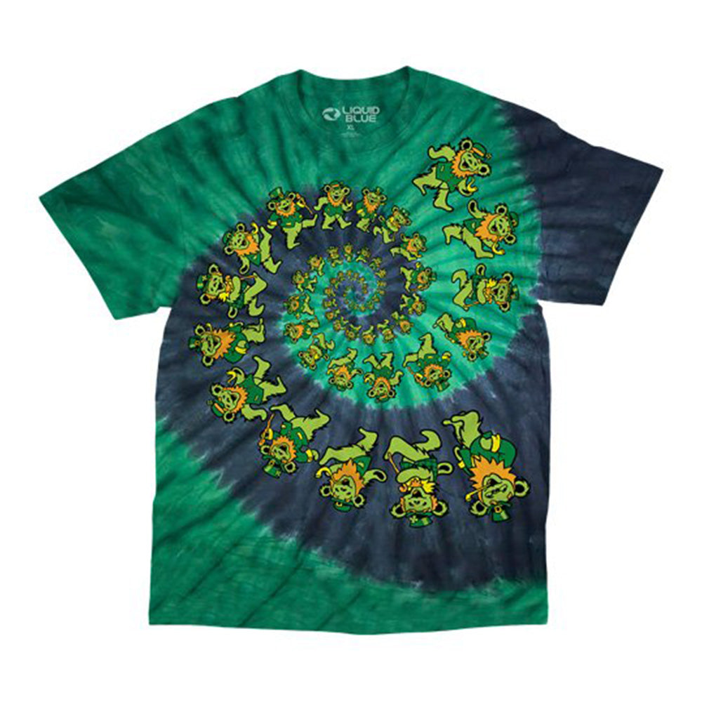 Grateful Dead - Irish Spiral Bear Tie Dye T-Shirt (Unisex)