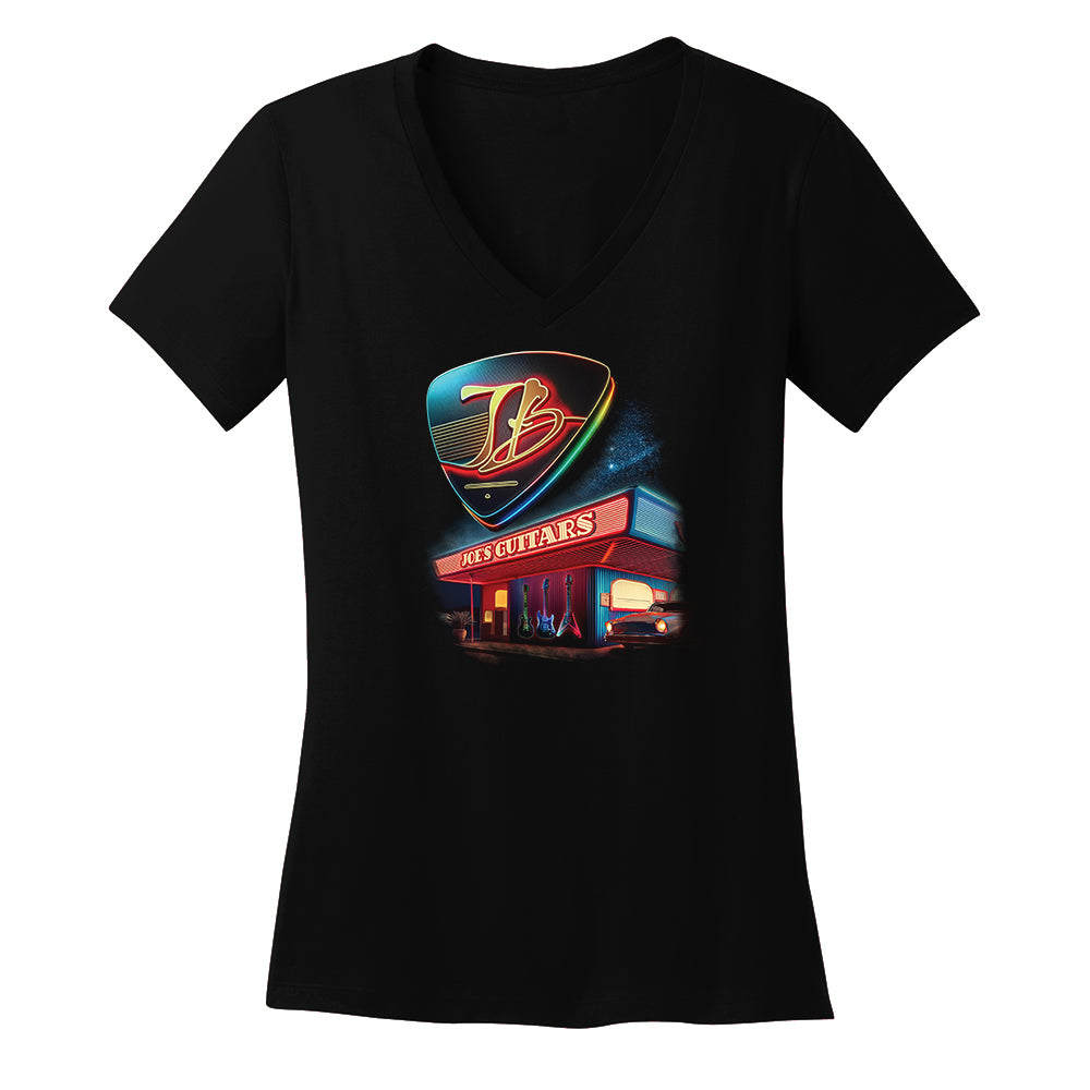 Joe's Guitars Neon Diner V-Neck (Women)