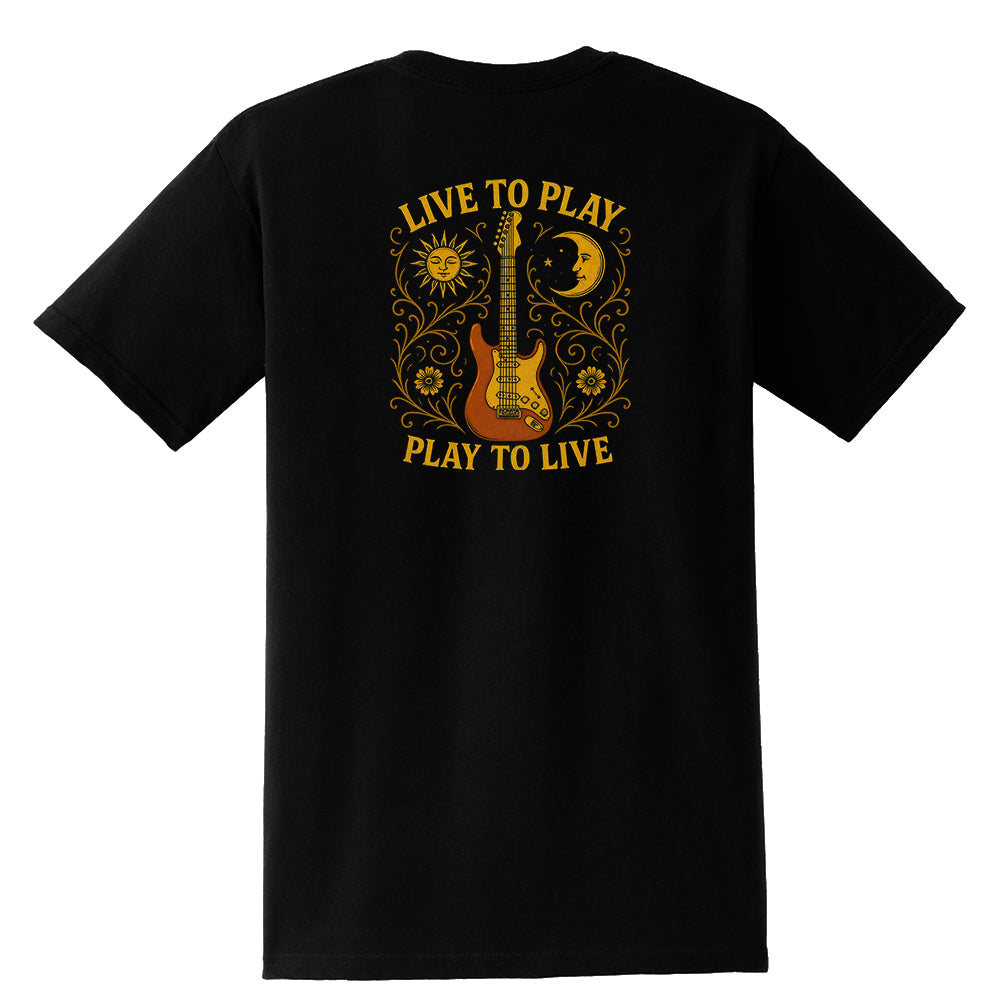 Live To Play, Play To Live Noir Pocket T-Shirt (Unisex)