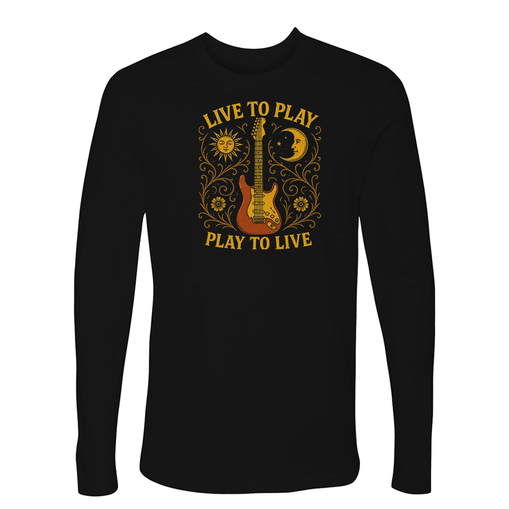Live To Play, Play To Live Noir Long Sleeve (Men)