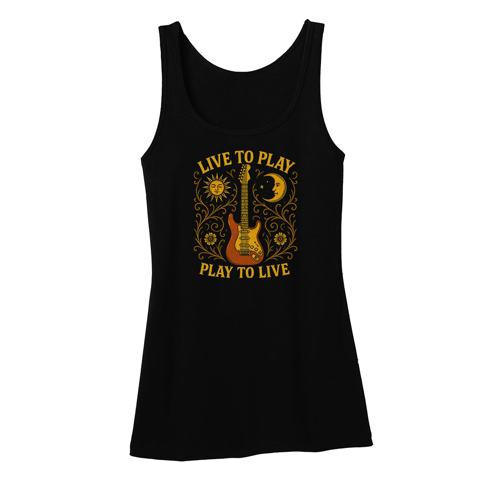 Live To Play, Play To Live Noir Tank (Women)