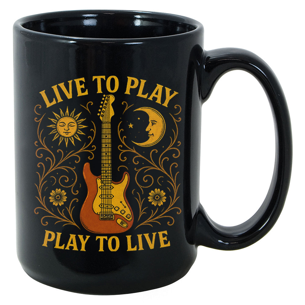 Live To Play, Play To Live Noir Mug