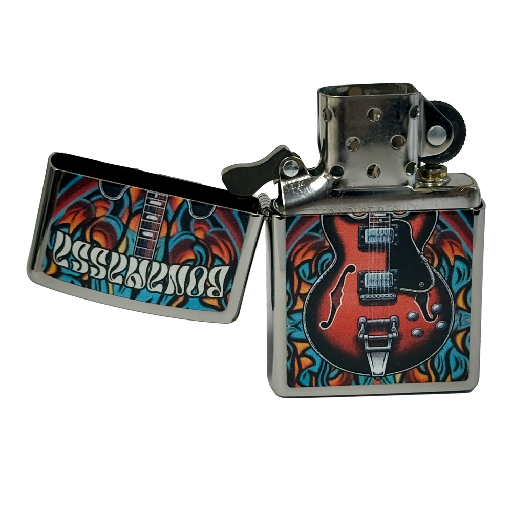 Flaming Guitar Zippo Lighter - Chrome – Joe Bonamassa Official Store Flaming Guitar Zippo Lighter - Chrome – Joe Bonamassa Official Store