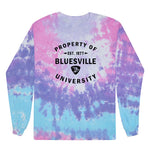 Property of Bluesville University Tie Dye Long Sleeve T-Shirt (Unisex)