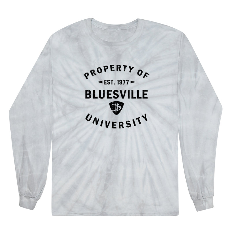 Property of Bluesville University Tie Dye Long Sleeve T-Shirt (Unisex)