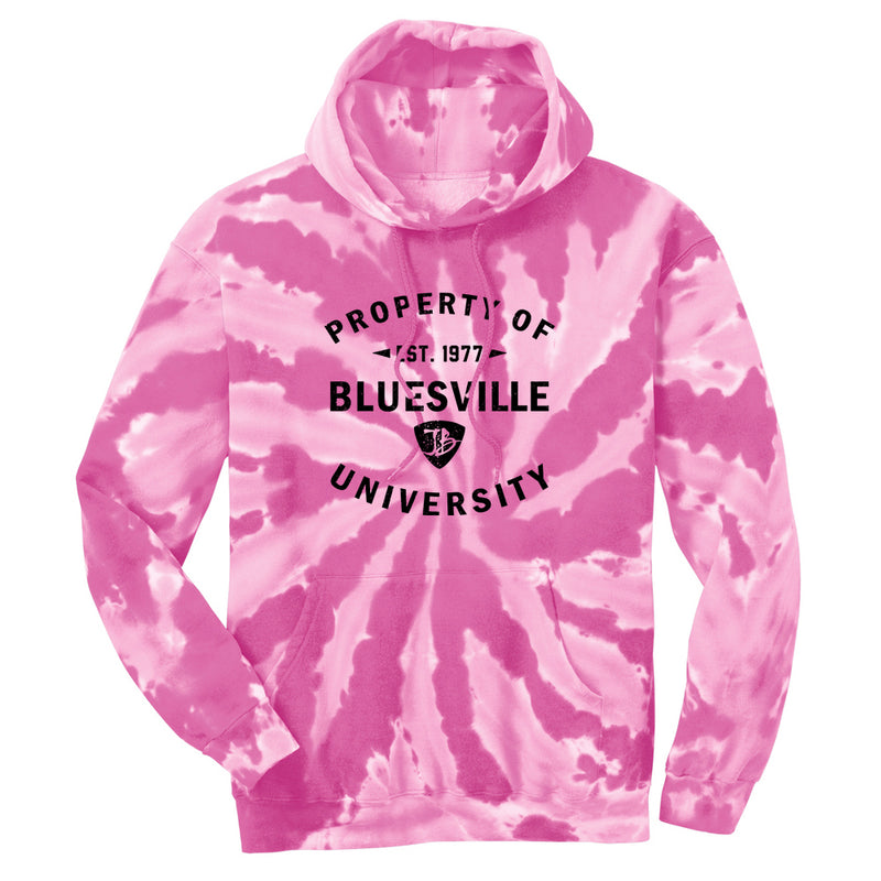 Property of Bluesville University Tie Dye Pullover Hoodie (Unisex)