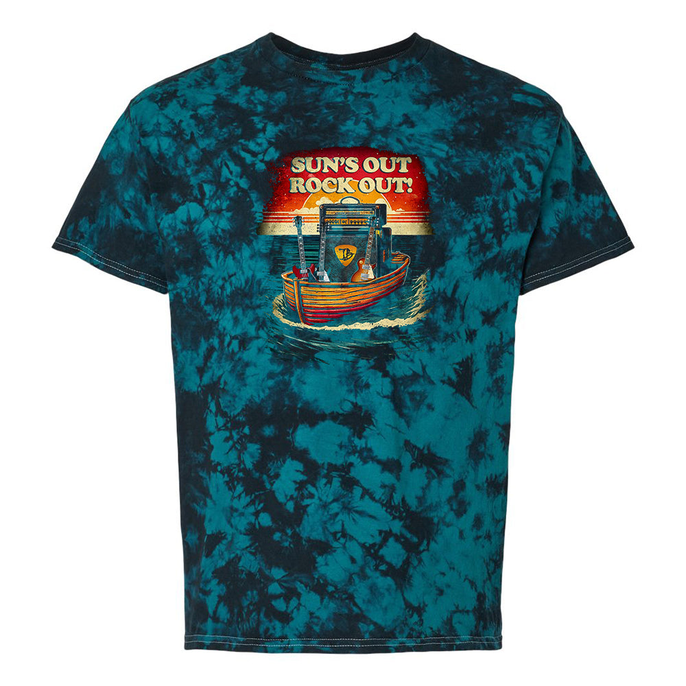 Sun's Out Rock Out Crystal Tie Dye T-Shirt (Unisex)