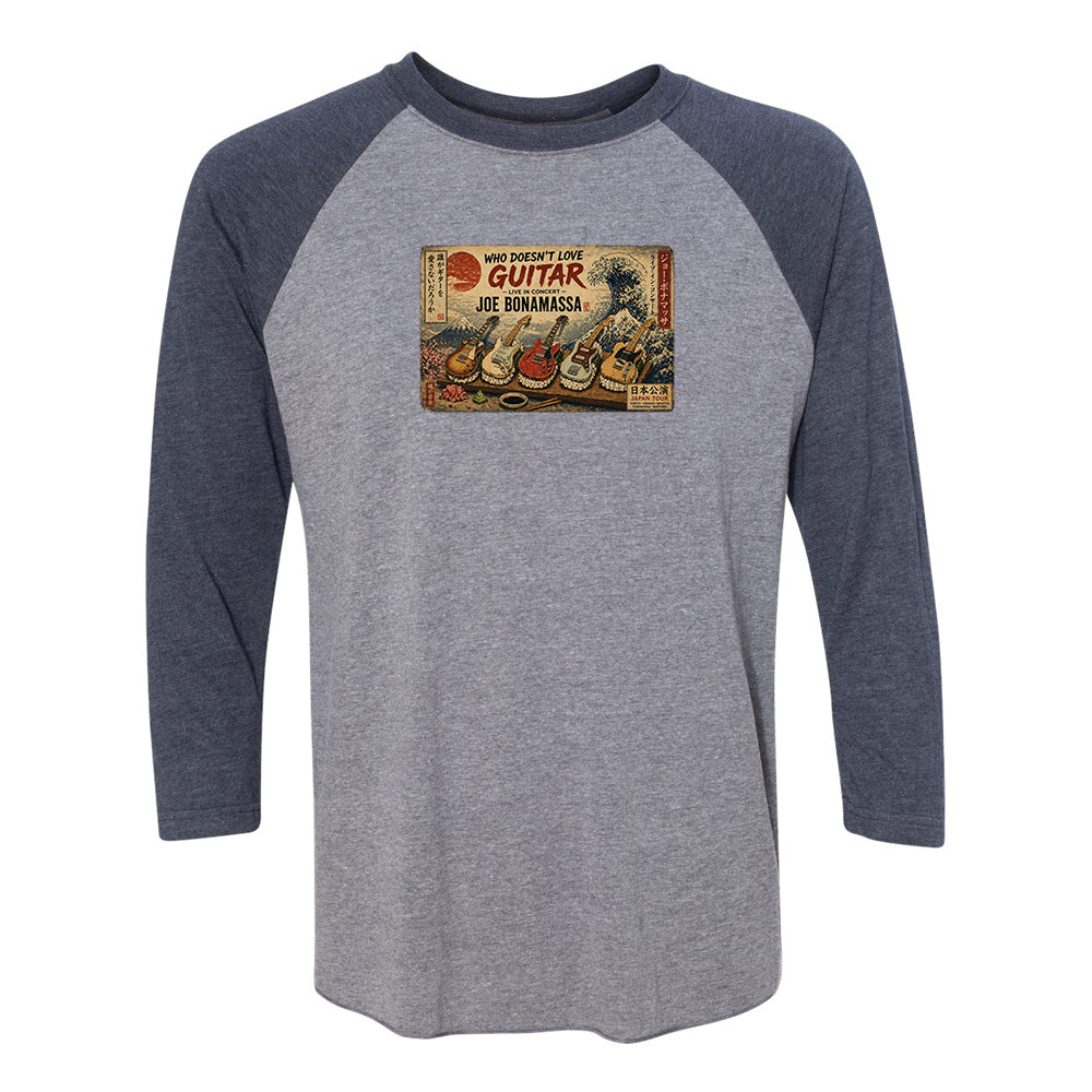 Sushi Wave Of Blues 3/4 Sleeve T-Shirt (Unisex)