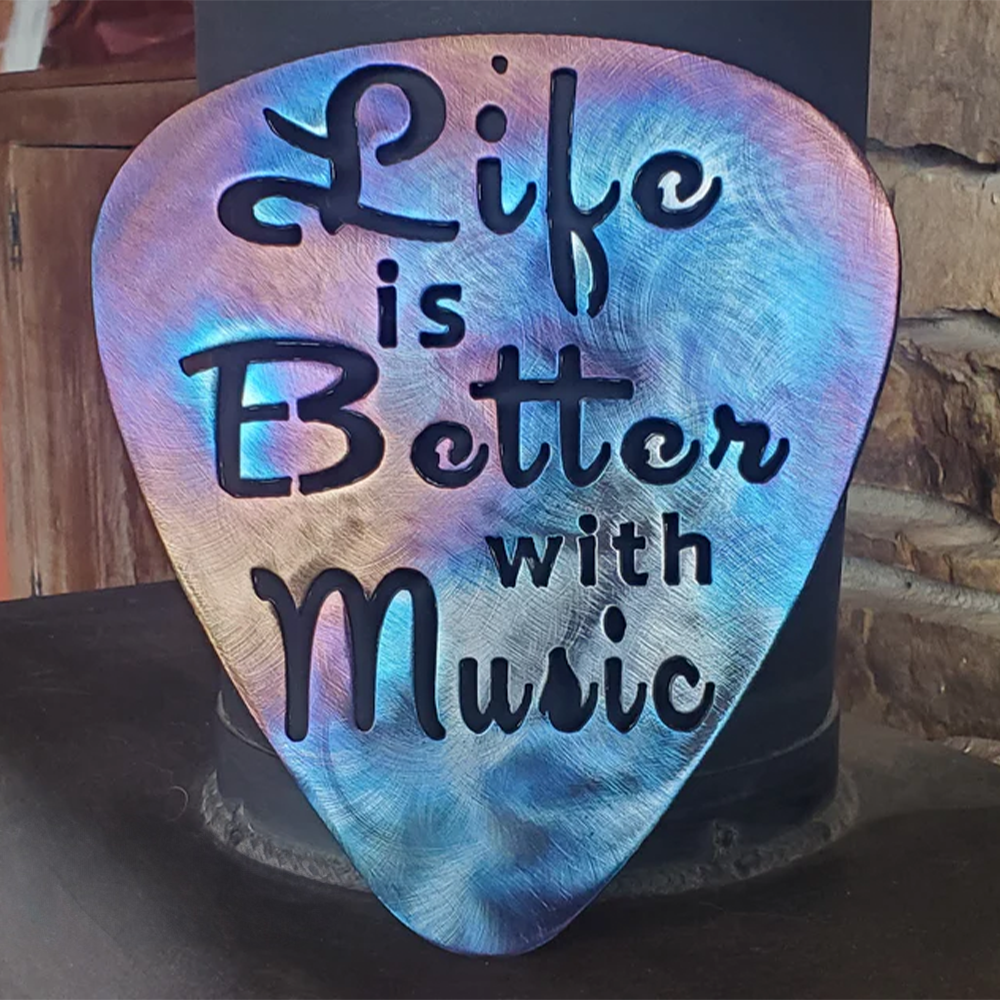 Life is Better With Music 11"x 13" Metal Art