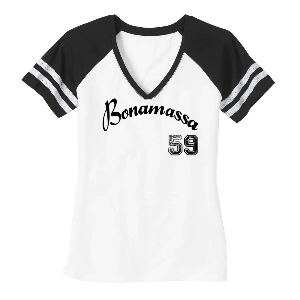 Vintage Bonamassa Baseball Game V-Neck T-Shirt (Women) – Joe