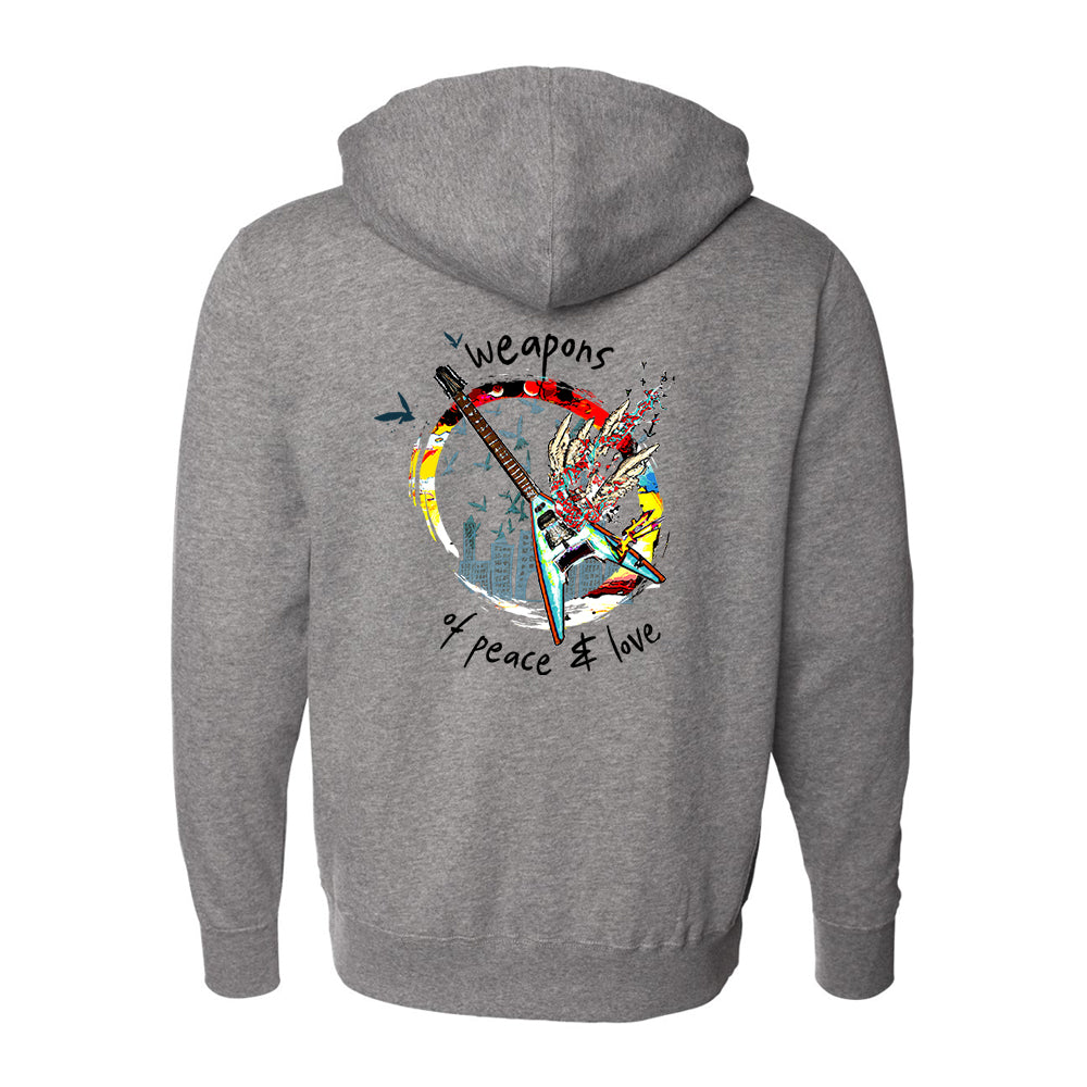 Weapons of Love and Peace Zip-Up Hoodie (Unisex)