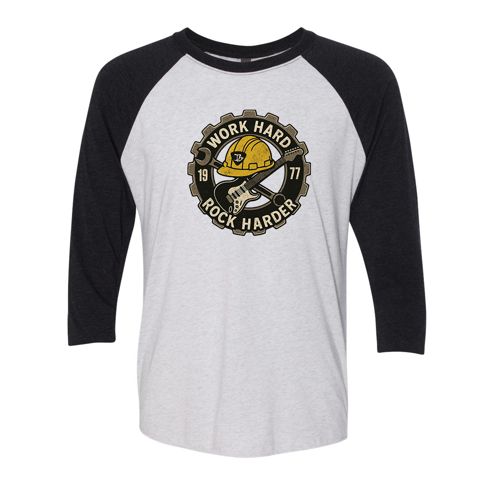 Work Hard, Rock Harder 3/4 Sleeve T-Shirt (Unisex)