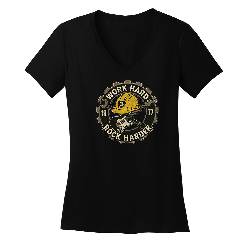 Work Harder, Rock Harder V-Neck (Women)