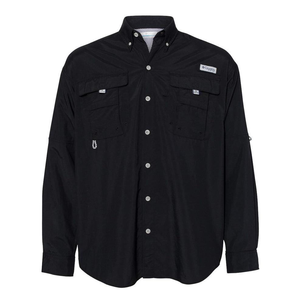 Columbia PFG Omni-Shade Bahama Button Down S/S Nylon Shirt Men 4XT Black  FT7047