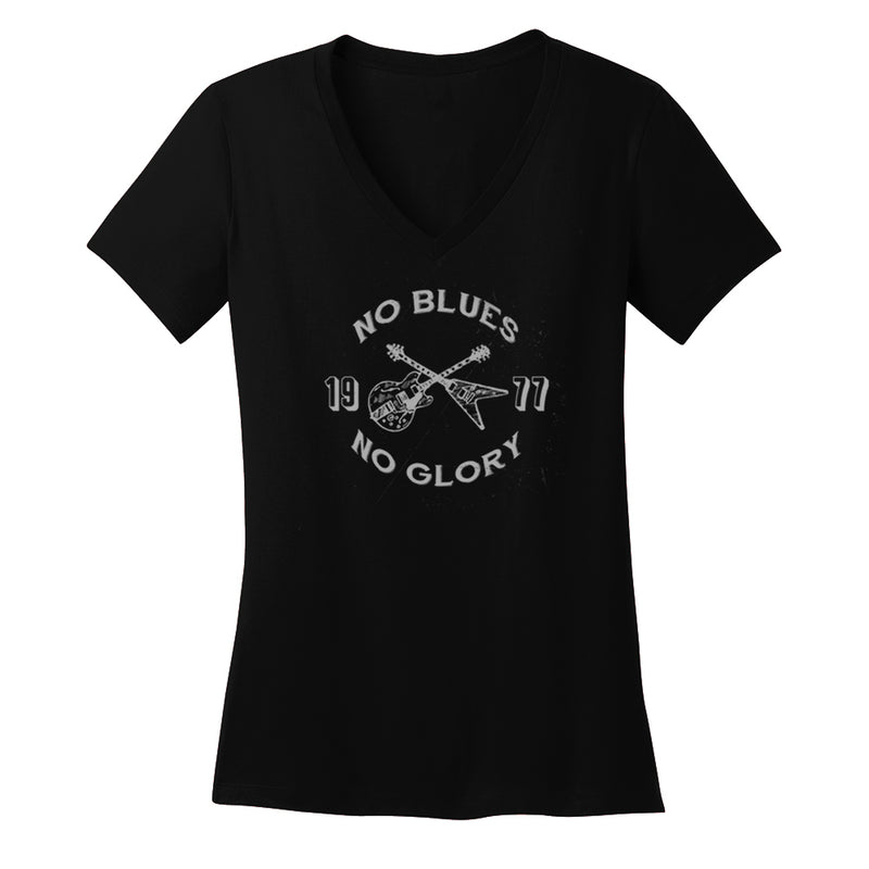 No Blues, No Glory V-Neck T-Shirt (Women)