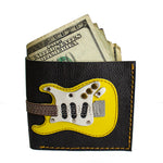 Classic Blonde Electric Guitar Handmade Genuine Leather Wallet