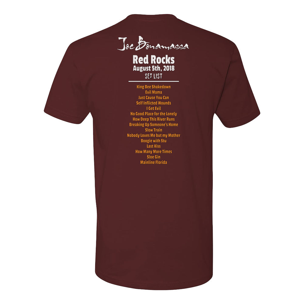 2018 Red Rocks Setlist T-Shirt (Unisex) – Joe Bonamassa Official Store