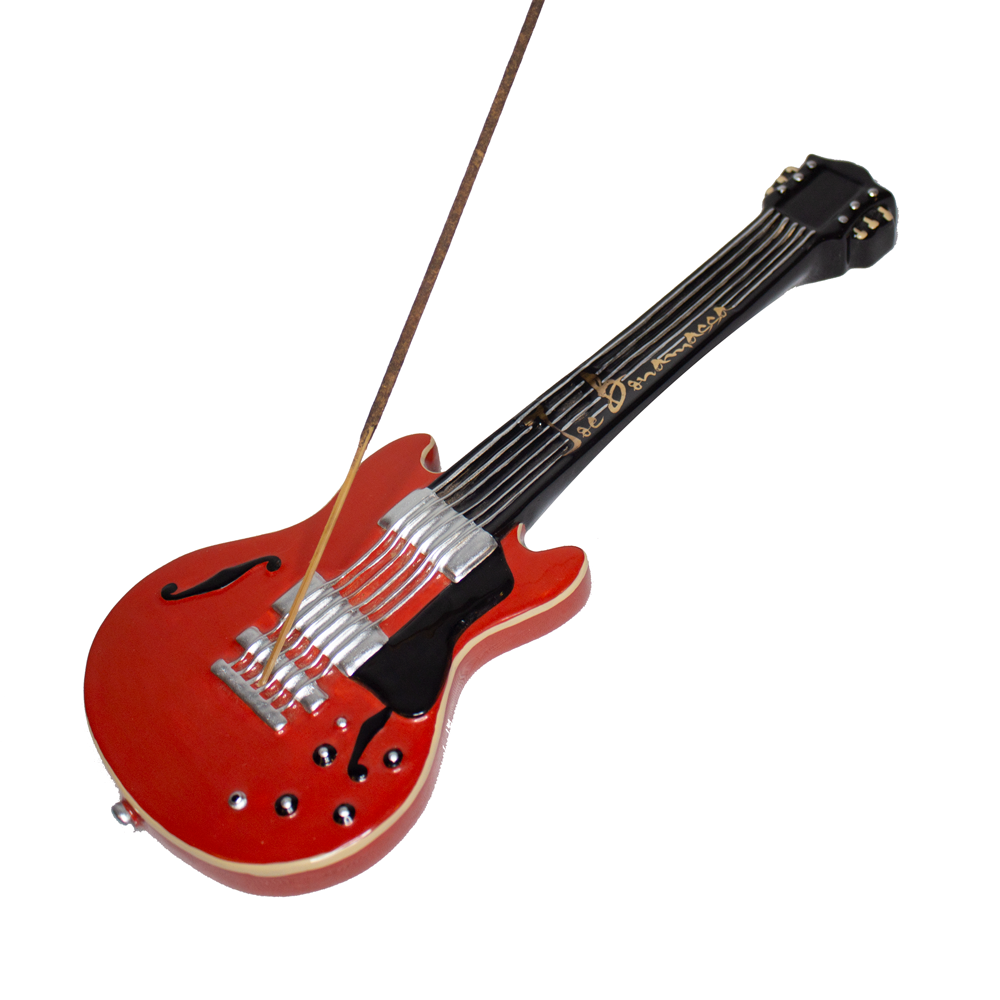 Red Guitar Incense Holder