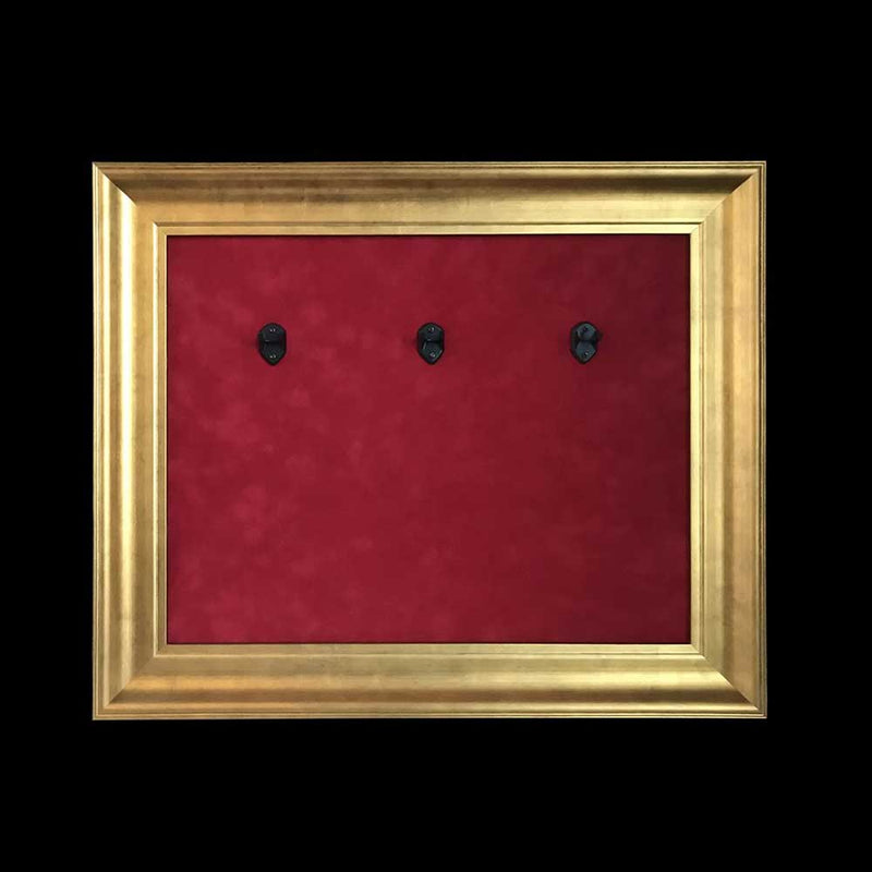22” x 18” Mini Guitar Display Frame - Red Suede - Warm Gold Leafing