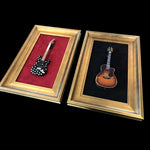 12” x 18” Mini Guitar Display Frame - Black Suede - Warm Gold Leafing