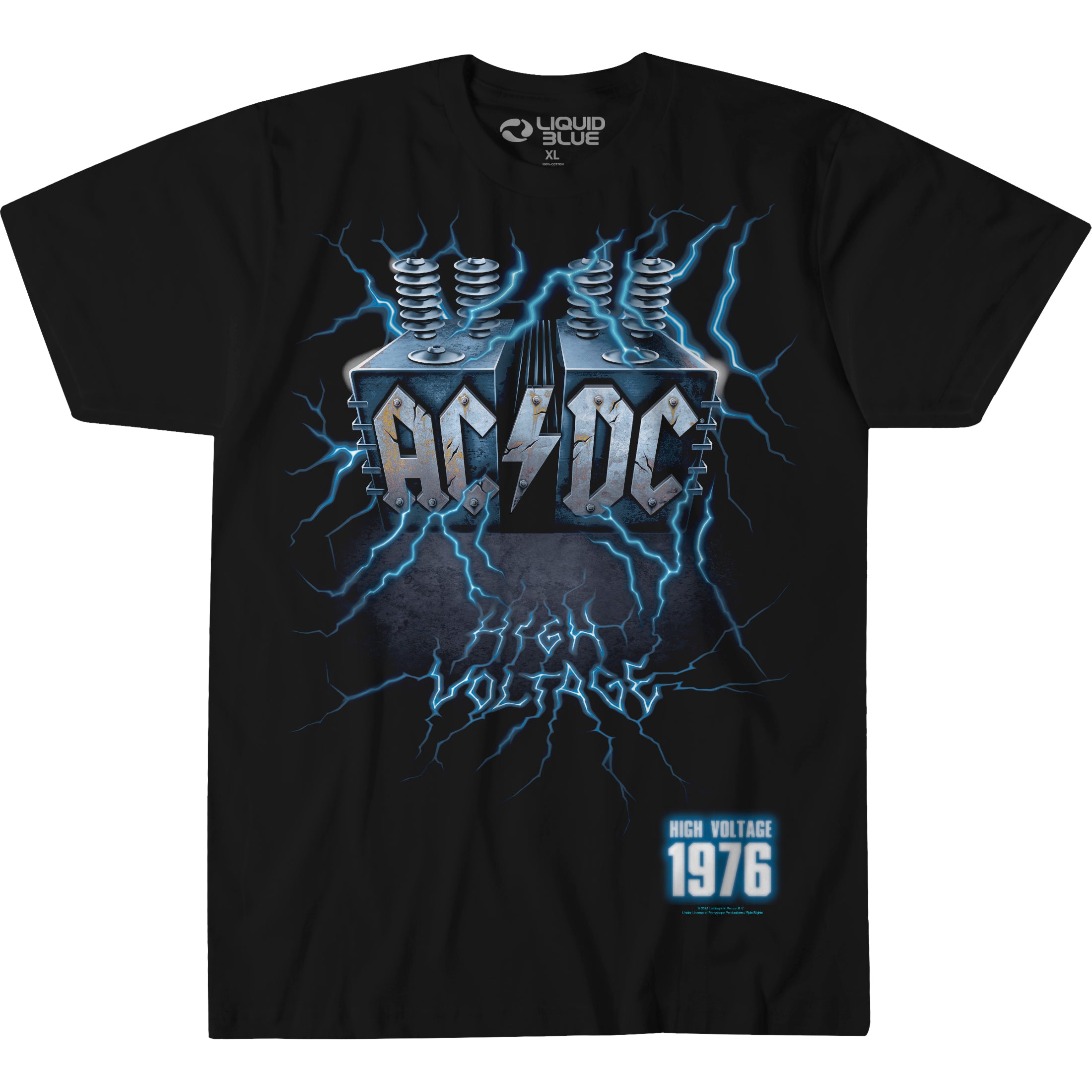 AC/DC Live Canons Band Logo T-Shirt - Official Men's Black Tee, Soft Cotton Fit