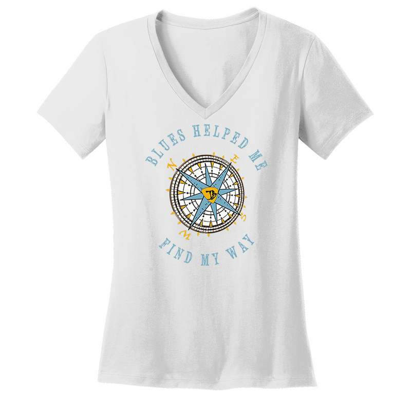 Blues Helped Me Find My Way V-Neck (Women)