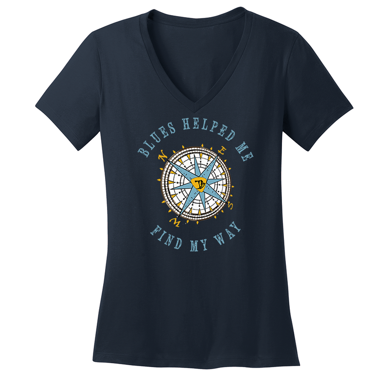 Blues Helped Me Find My Way V-Neck (Women)