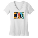 Blues License Plate V-Neck (Women)