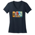 Blues License Plate V-Neck (Women)