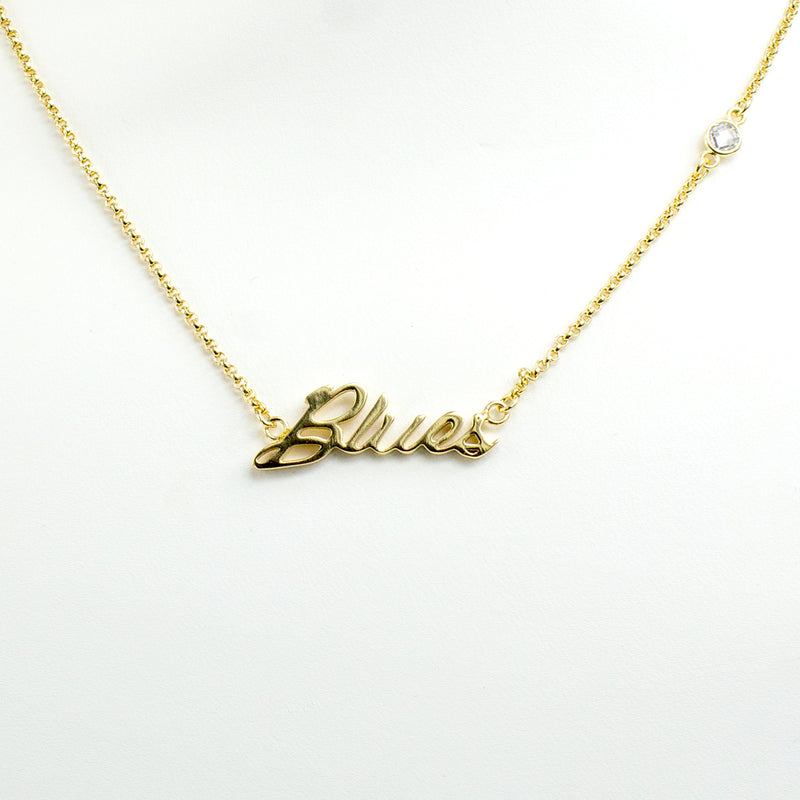 Blues Script Necklace
