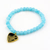 Glass Bead Charm Bracelet - Turquoise