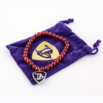 Glass Bead Charm Bracelet - Garnet
