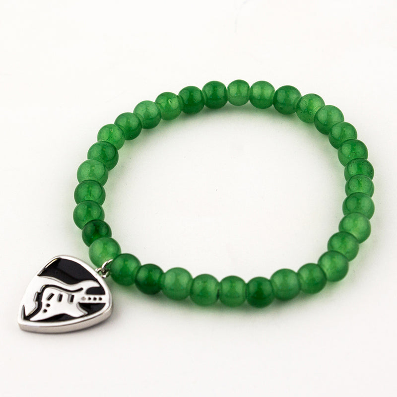 Glass Bead Charm Bracelet - Emerald