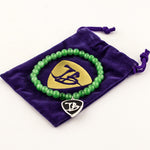 Glass Bead Charm Bracelet - Emerald
