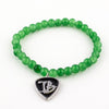 Glass Bead Charm Bracelet - Emerald