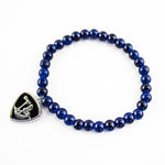 Glass Bead Charm Bracelet - Steel Blue