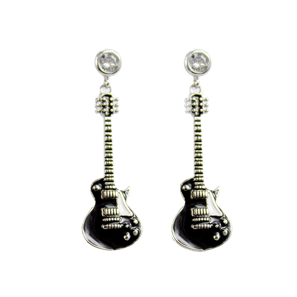 Bona-Fide Black Guitar Earrings