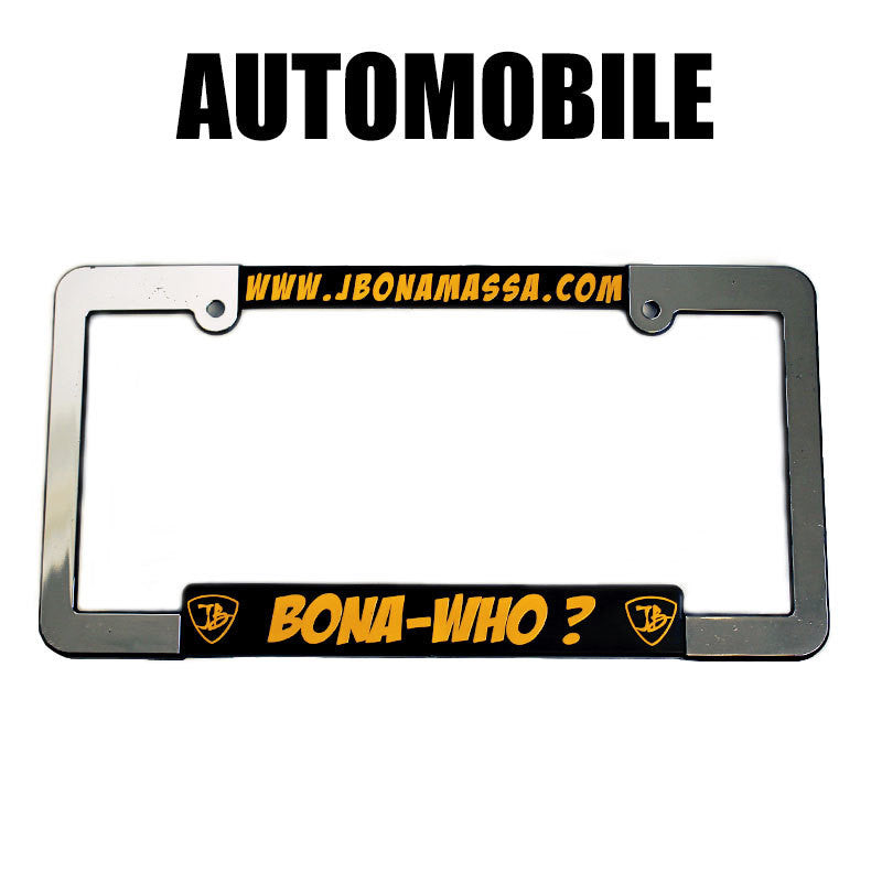 Bona-Who? Silver License Plate Frame - Auto